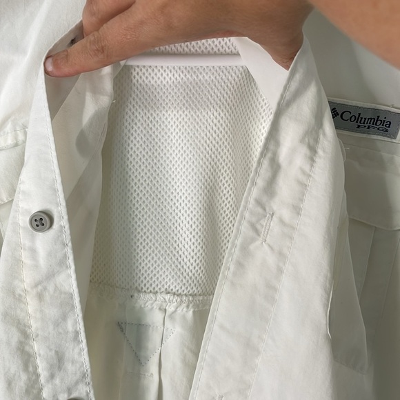 Columbia PFG Omni-Shade White Button-Up Shirt Size XL - Picture 6 of 11